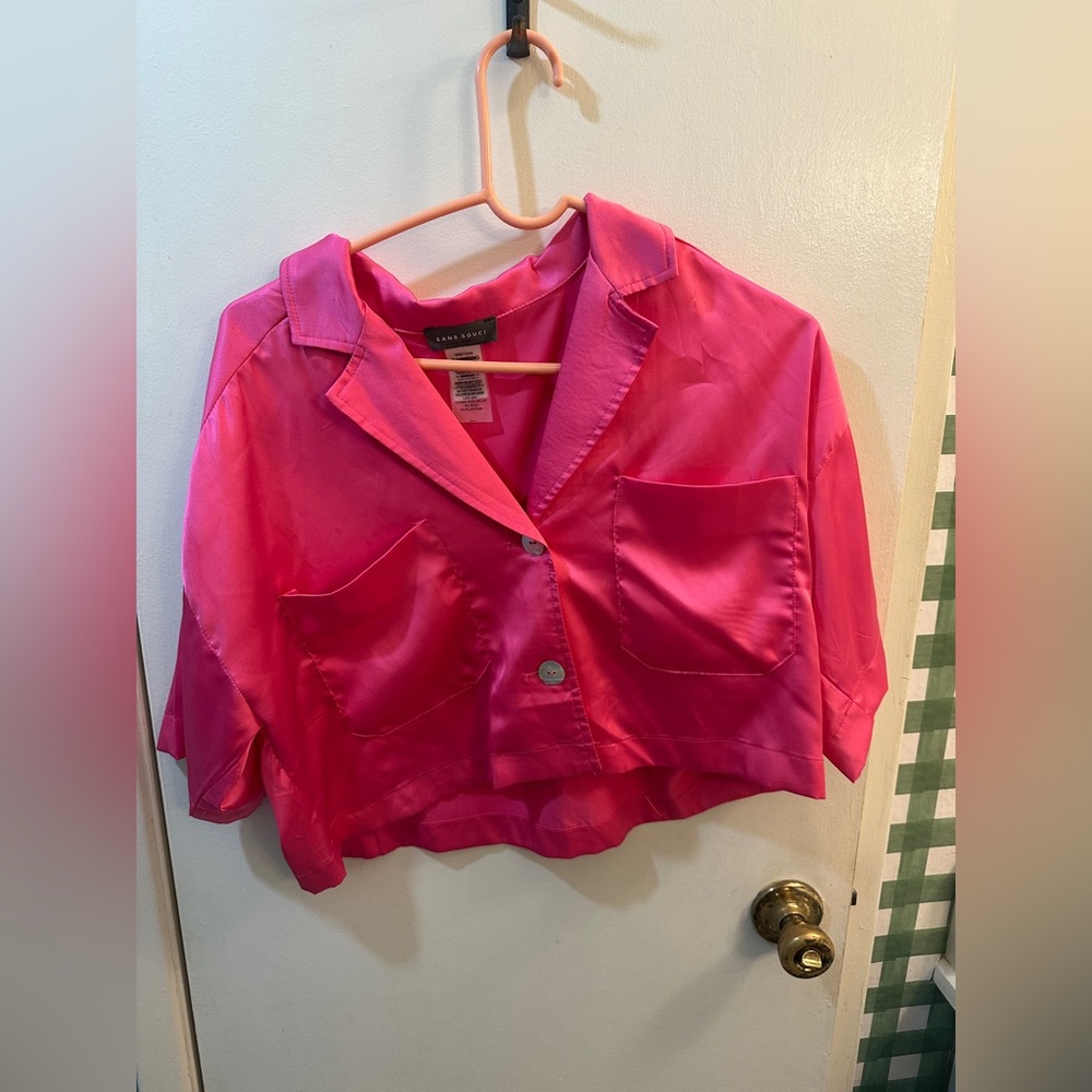 Pink silk blouse